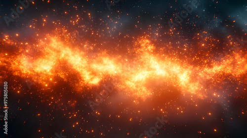 Abstract Fire and Stars Background