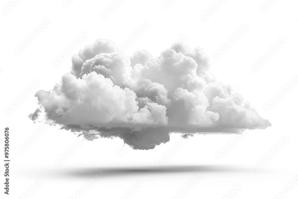 Fluffy white cloud floating on white background Fluffy white cloud floating on white background