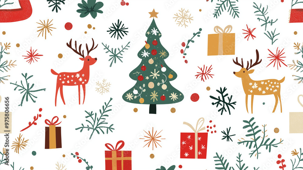 Naklejka premium seamless pattern with christmas trees