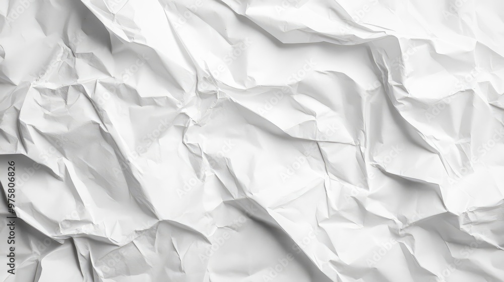 Crumpled white paper background texture, ideal for creative projects, providing a wrinkled and textured look with subtle shadows. Crumpled white paper background texture, ideal for creative projects, providing a wrinkled and textured look with subtle shadows.