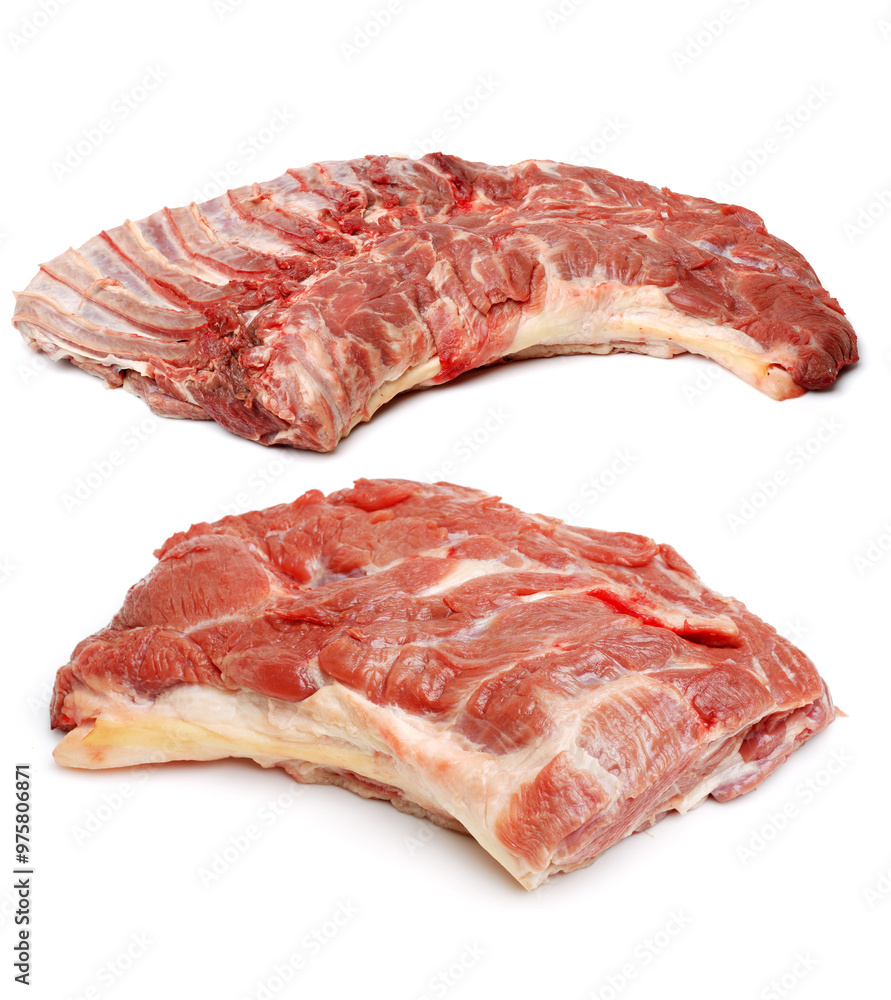 Obraz premium raw lamb meat on white background