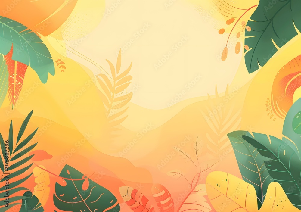 Naklejka premium Abstract Tropical Leaves Background