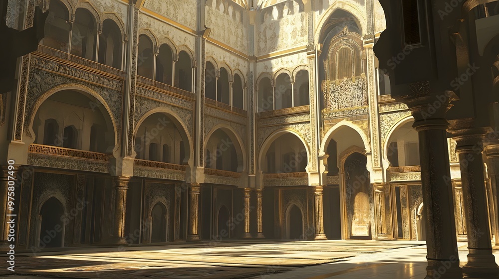 Fototapeta premium Golden Arches Courtyard Interior Design