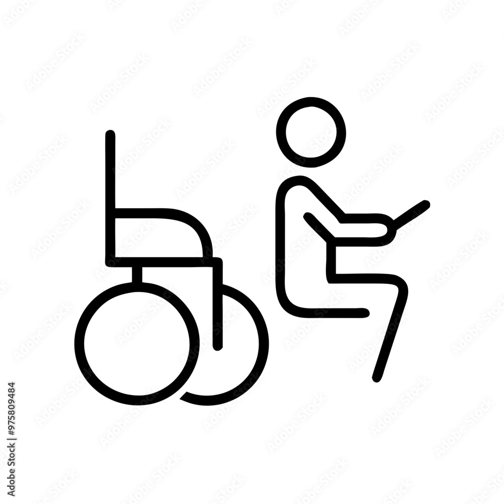 Minimalist Black and White Outline Icon Representing Accessible Education Minimalist Black and White Outline Icon Representing Accessible Education