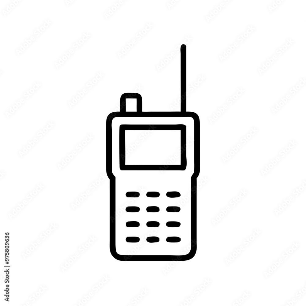 Minimalist Black and White Outline Icon Representing a Communication Device Minimalist Black and White Outline Icon Representing a Communication Device