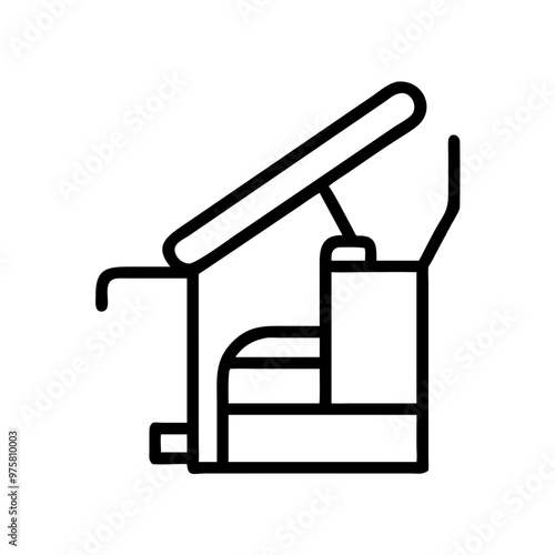 Minimalist Black and White Outline Icon of a Stair Lift for Accessibility