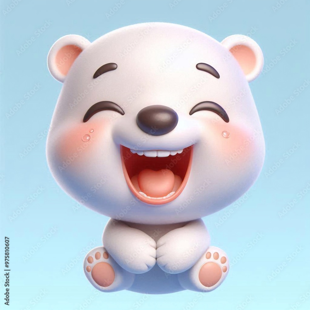 Naklejka premium 3D lachendes Eisbär Baby