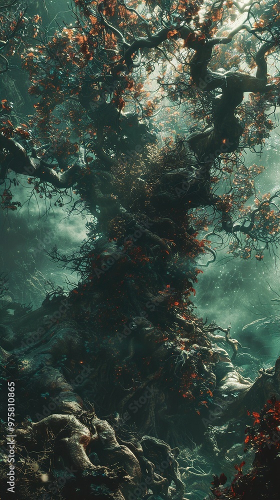 Enchanted Forest: Ancient Tree with Mystical Roots Enchanted Forest: Ancient Tree with Mystical Roots