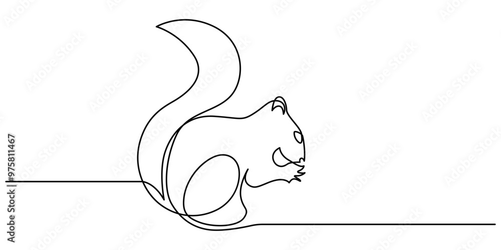 Continuous one line drawing of a squirrel. Simple vector illustration, One Continuous line art drawing of squirrel vector illustration, squirrel drawing by one continuous line, sketch, One Continuous Continuous one line drawing of a squirrel. Simple vector illustration, One Continuous line art drawing of squirrel vector illustration, squirrel drawing by one continuous line, sketch, One Continuous