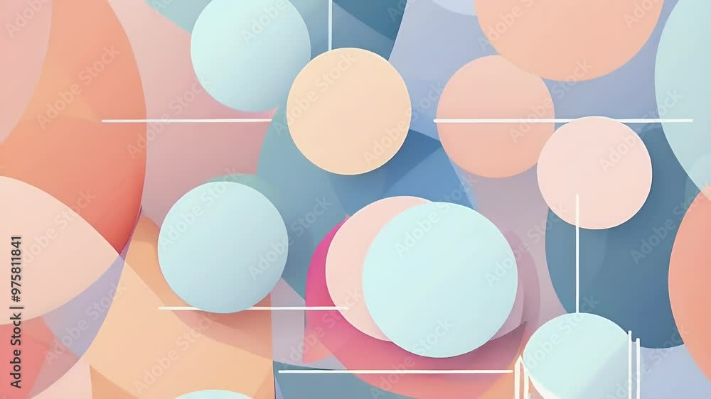 custom made wallpaper toronto digitalAbstract design featuring soft pastel circles and shapes, creating a modern, artistic composition.