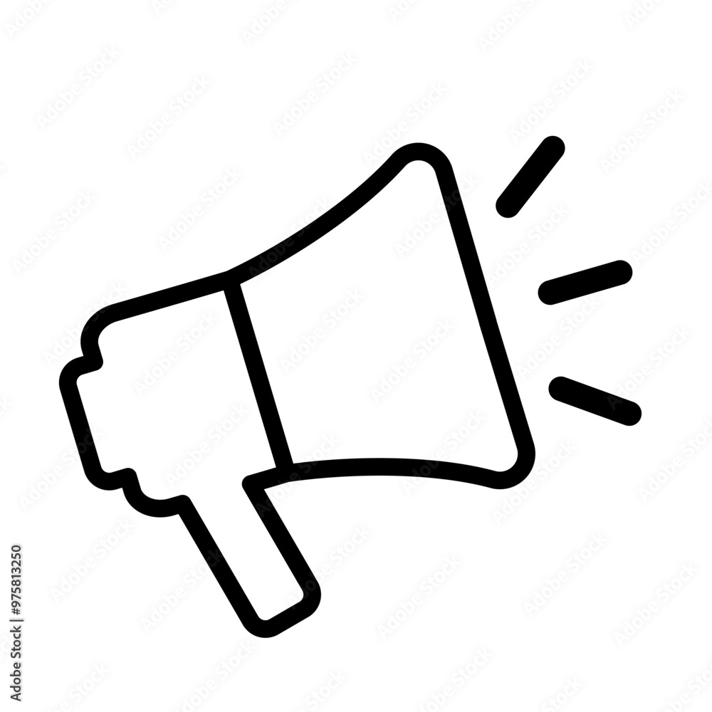 Megaphone, public address, advertising message - simple vector icon Megaphone, public address, advertising message - simple vector icon