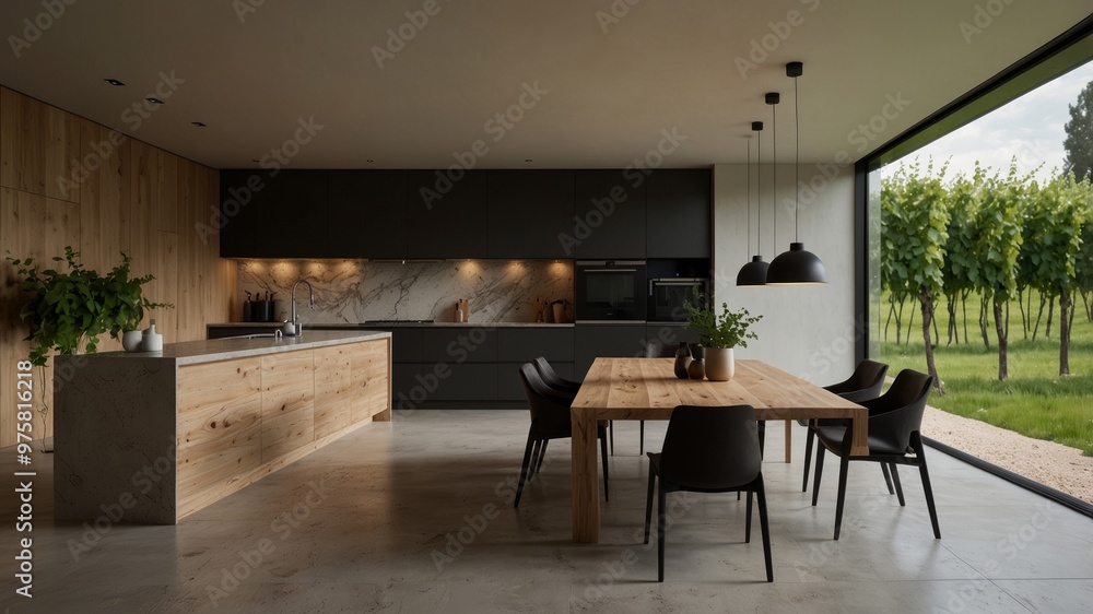 Minimalist Modern Kitchen in a Vineyard Minimalist Modern Kitchen in a Vineyard