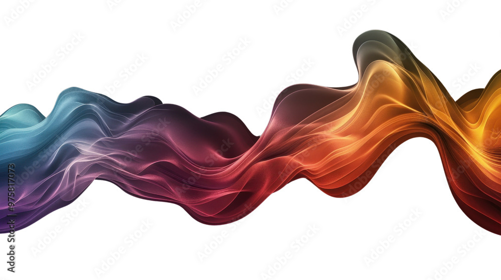Obraz premium Gradient colored wave form on transparent background