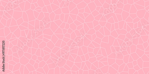 Light pink abstract broken glass geometric retro tiles seamless patter crystalize isolated decorative quartz vintage background.