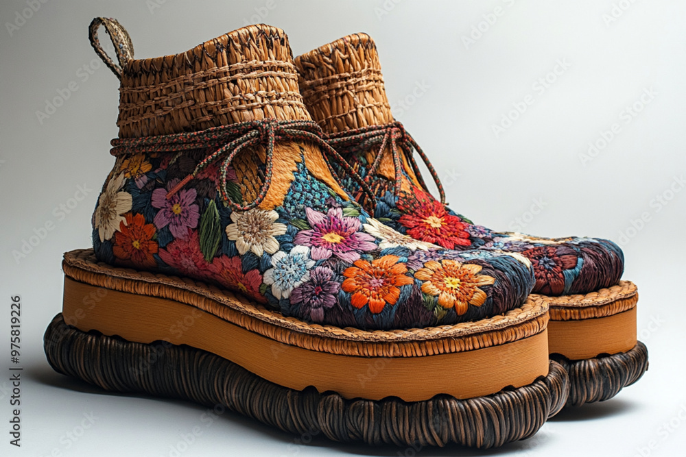Modern futuristic design of colorful avant-garde shoes by young designer Alen Beni, as an idea of a concept for making a fashion collection.
Modern futuristic design of colorful avant-garde shoes by young designer Alen Beni, as an idea of a concept for making a fashion collection.