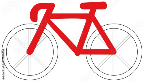 icon red bicycle, logo element. bike print vector symbol.	