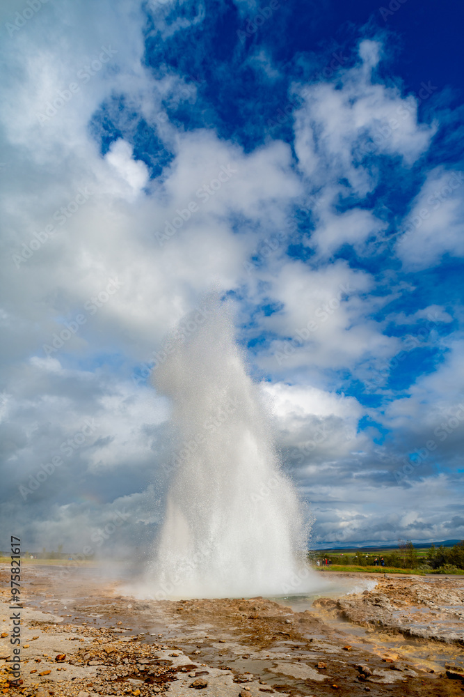 spectacular geyser in action in Iceland spectacular geyser in action in Iceland