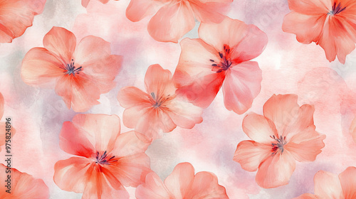 “Sweet floral watercolor seamless pattern in soft pastel colors, perfect for beauty products or other uses. Delicate and elegant, ideal for creating a gentle and feminine aesthetic.”