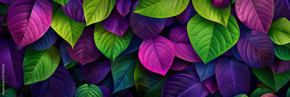 Vibrant Vines: A lush and colorful abstract background of intertwining green and purple leaves, perfect for brands in the beauty or fashion industry. Vibrant Vines: A lush and colorful abstract background of intertwining green and purple leaves, perfect for brands in the beauty or fashion industry.