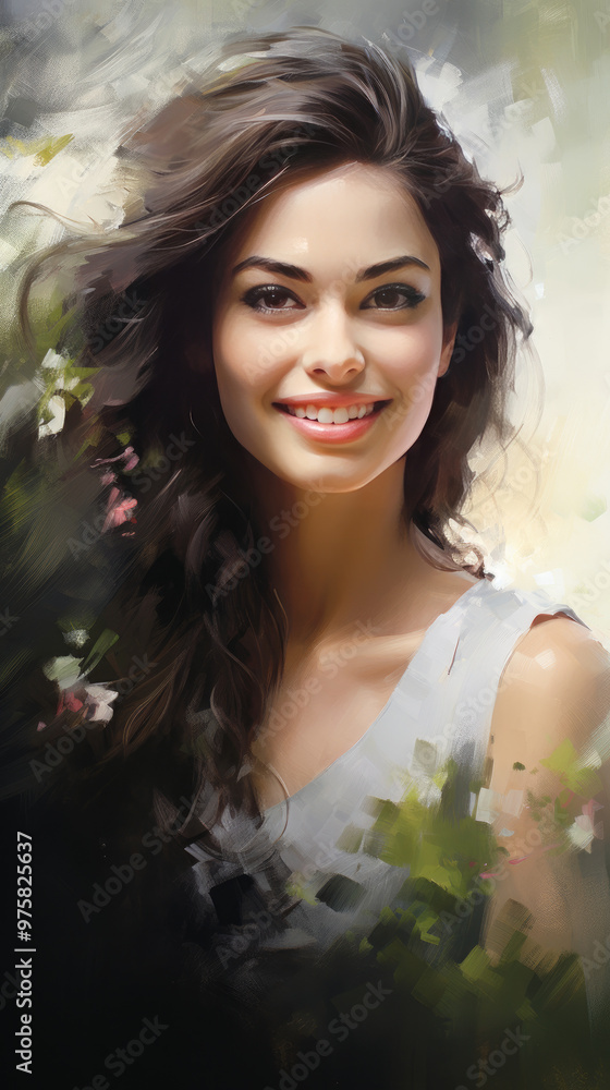 Capture the beauty of nature with a beautiful portrait of a young woman Capture the beauty of nature with a beautiful portrait of a young woman