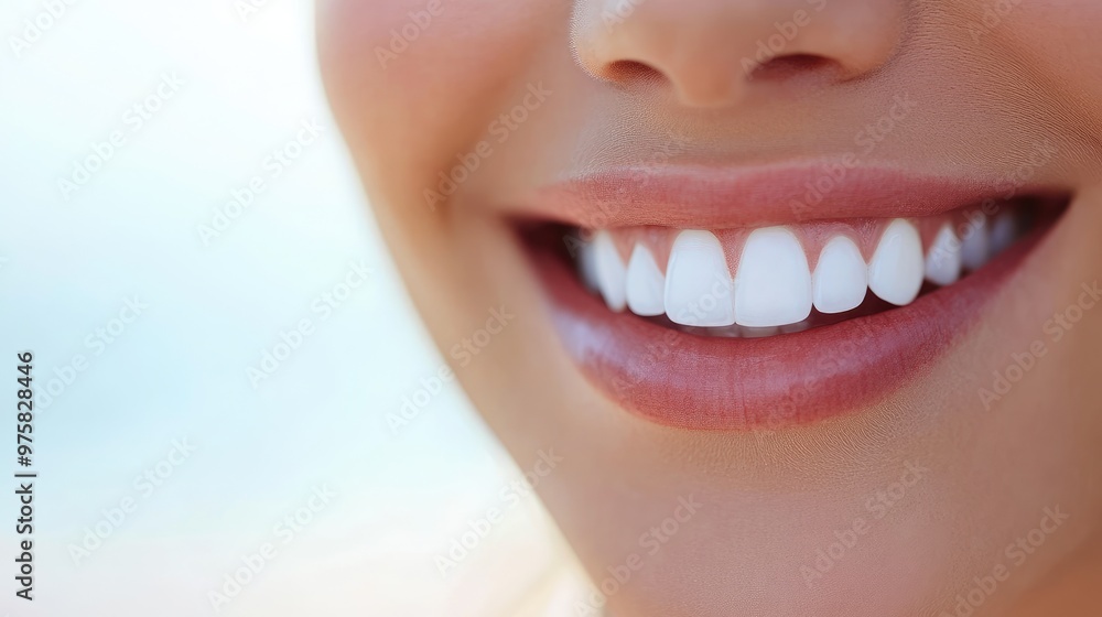 Obraz premium A woman with a big smile showing her teeth
