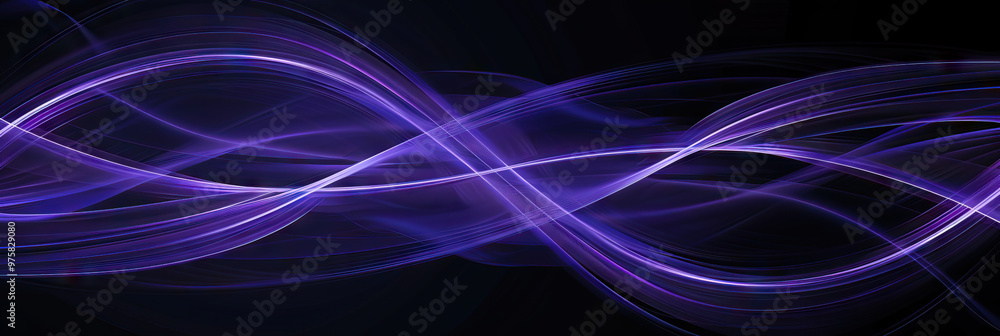 Naklejka premium Indigo Infinity: An infinite loop of indigo lines stretching out against a dark background, conveying a sense of depth and sophistication.