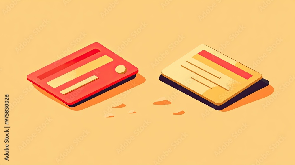 Two credit cards are shown, one of which is torn and has a bite taken out of it Two credit cards are shown, one of which is torn and has a bite taken out of it