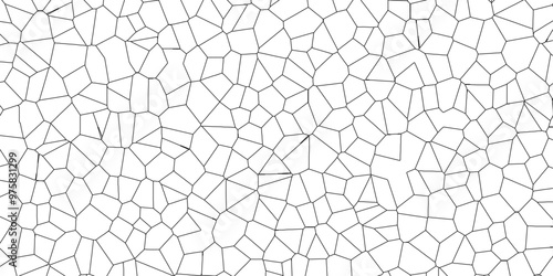 White abstract voronoi diagram retro tiles pattern broken glass  geometric shapes crystalize quartz seamless pattern vintage vector background.