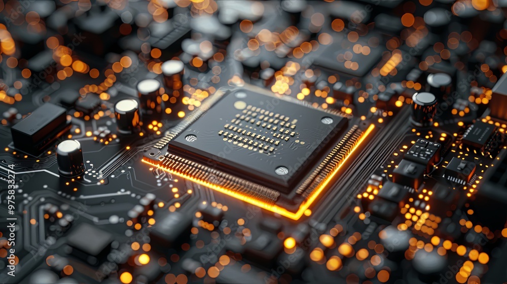 Image of the central processing unit,working processing technology,Nanotechnology Computing Technology,Conceptual CPU on circuit board,3d rendering Image of the central processing unit,working processing technology,Nanotechnology Computing Technology,Conceptual CPU on circuit board,3d rendering