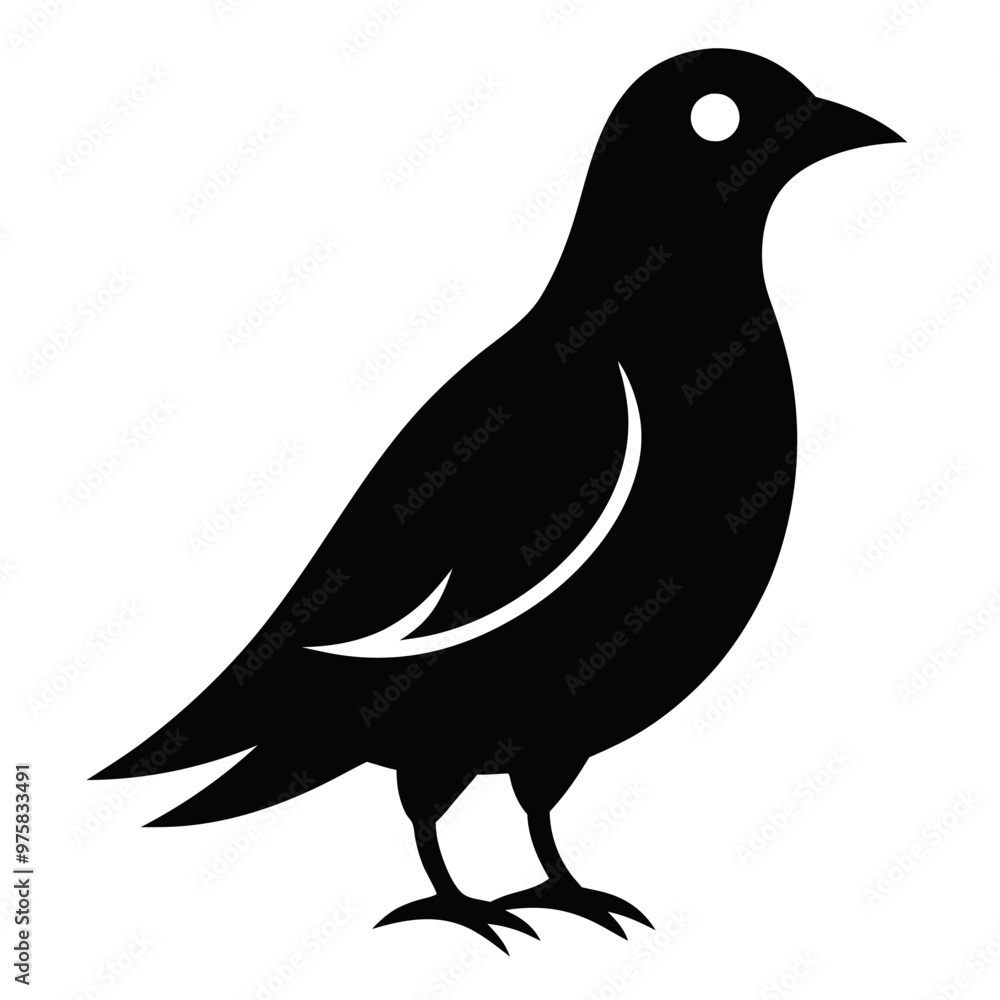 Fototapeta premium Bird icon silhouette vector illustration. 