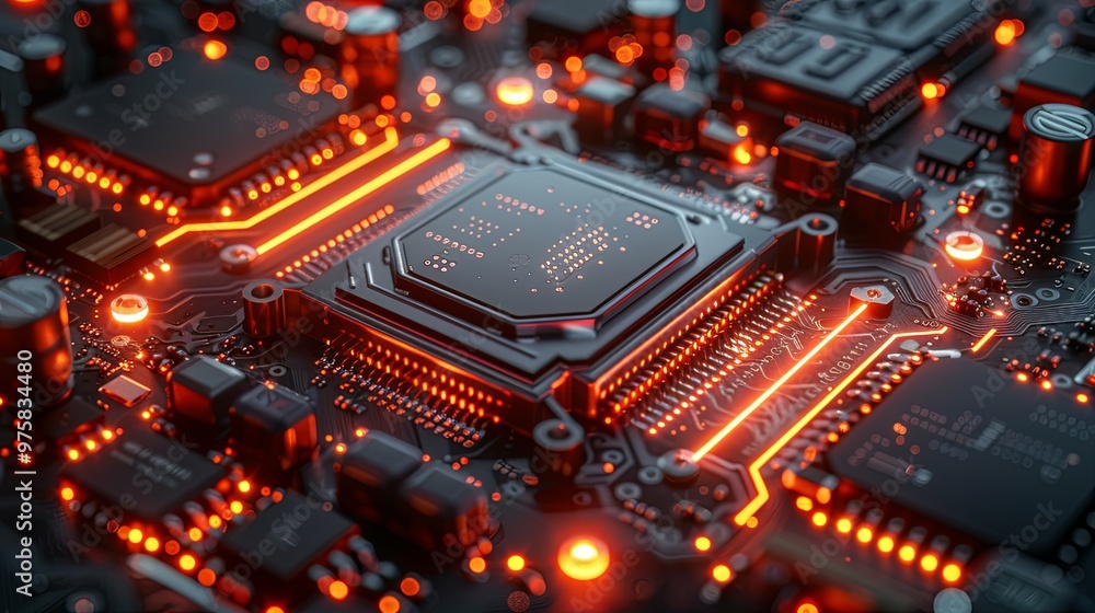 Image of the central processing unit,working processing technology,Nanotechnology Computing Technology,Conceptual CPU on circuit board,3d rendering Image of the central processing unit,working processing technology,Nanotechnology Computing Technology,Conceptual CPU on circuit board,3d rendering