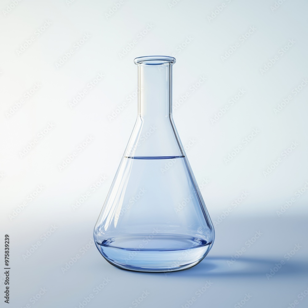 Transparent Glass Beaker on Clean Minimal Background Transparent Glass Beaker on Clean Minimal Background