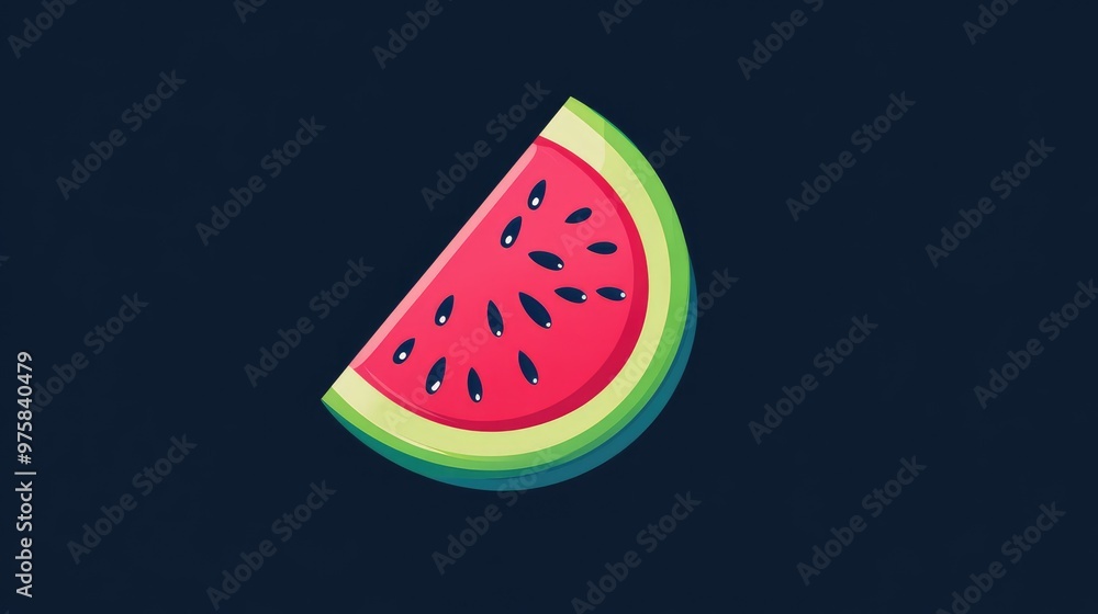 Watermelon slice logo design with vibrant colors and simple lines, perfect for summer-themed or fresh produce branding. Watermelon slice logo design with vibrant colors and simple lines, perfect for summer-themed or fresh produce branding.