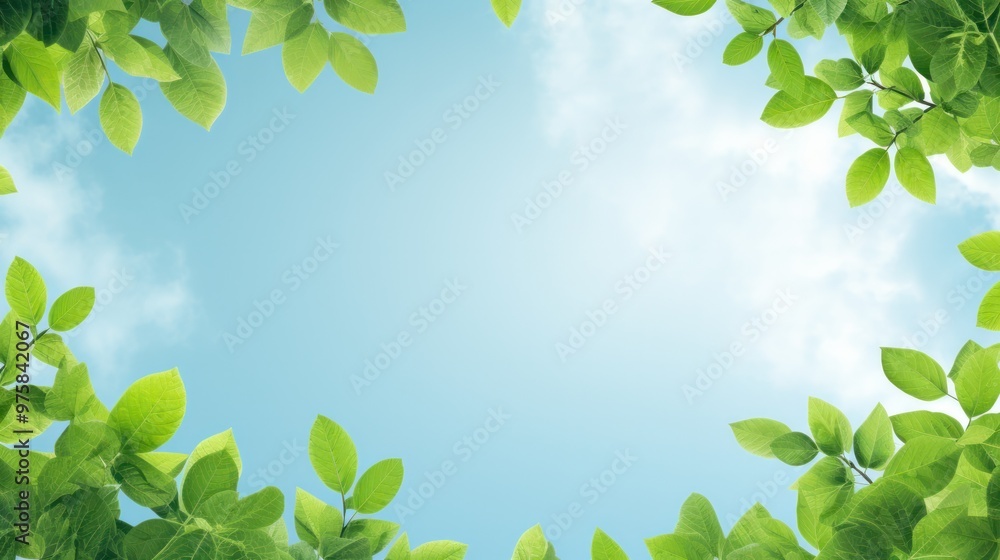 A dark, elegant background featuring green leaves that outline the borders of the frame, leaving a crisp white space in the middle.