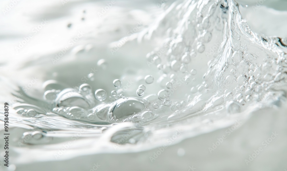 Dissolving pill in clear water, bubbles rising, close-up Dissolving pill in clear water, bubbles rising, close-up