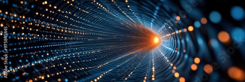 Wallpaper Mural Understanding the Interference of Light Through a Vibrant, Dynamic Tunnel of Particles Torontodigital.ca