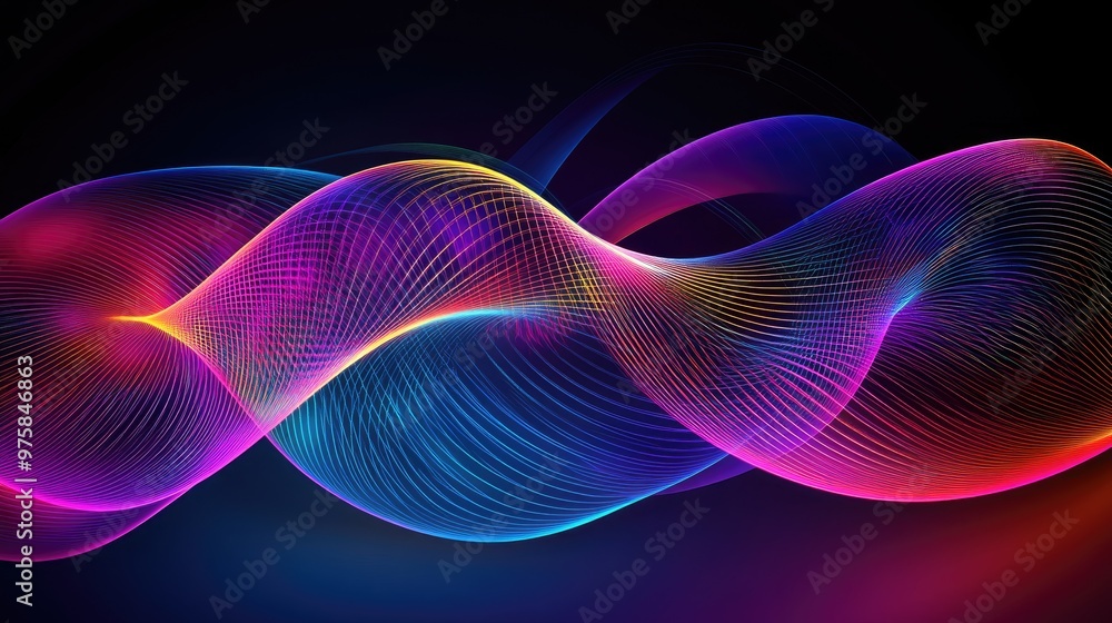 A colorful, swirling line of pixels that appears to be a wave
