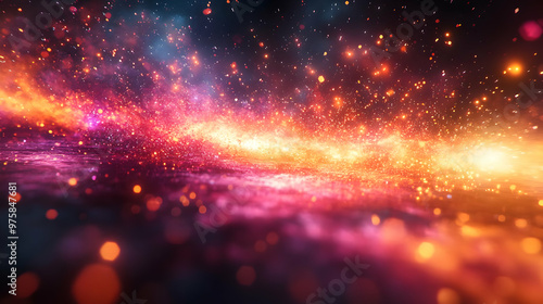 Abstract Background with Bright Glittering Lights and Sparks