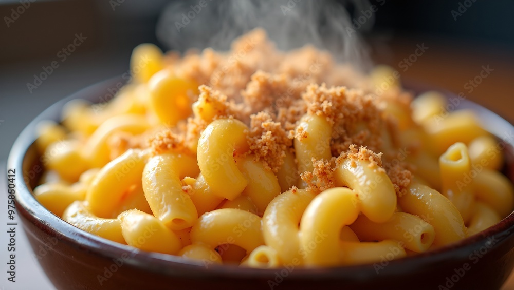 Creamy Mac and Cheese with Golden Breadcrumbs and Steam Creamy Mac and Cheese with Golden Breadcrumbs and Steam