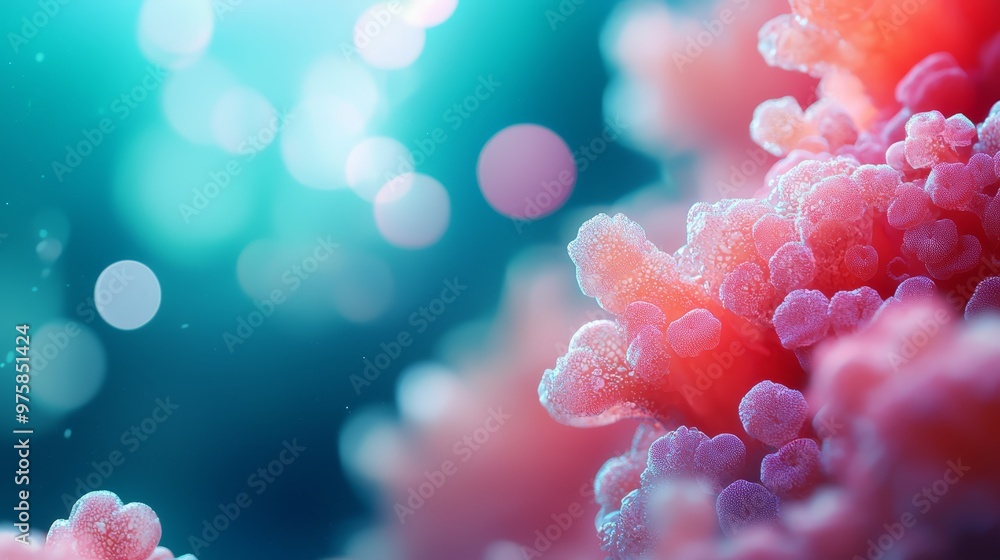 A tight shot of numerous bubbles against a blue, pink, and red backdrop Background includes a blue sky A tight shot of numerous bubbles against a blue, pink, and red backdrop Background includes a blue sky