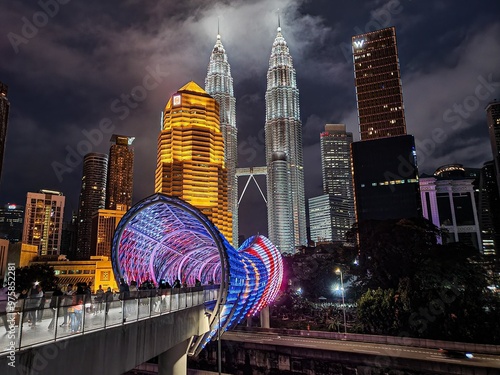 Photography Kuala Lumpur city skyline at night