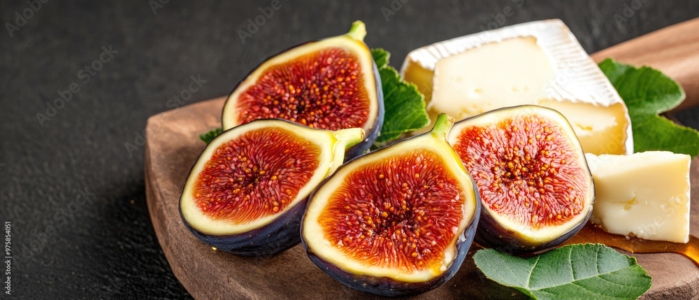 Discover a delicious snack featuring halved juicy figs drizzled with honey, paired perfectly with cheese for a rustic touch. Ideal for gatherings or a refined treat. Discover a delicious snack featuring halved juicy figs drizzled with honey, paired perfectly with cheese for a rustic touch. Ideal for gatherings or a refined treat.
