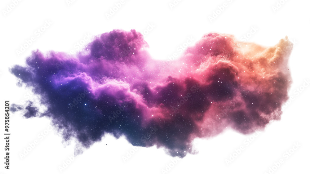 Fototapeta premium Png colorful cosmic clouds.