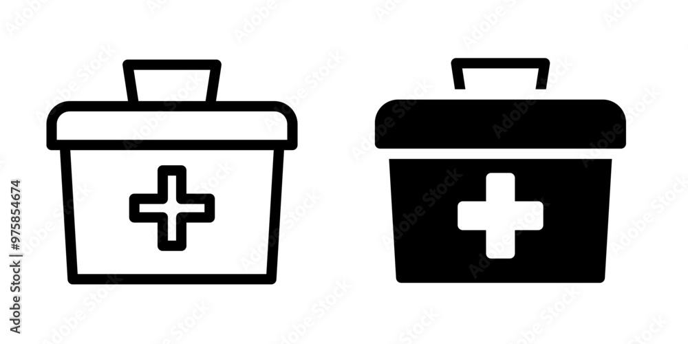 Illustration Vector graphic of aid first box icon template Illustration Vector graphic of aid first box icon template