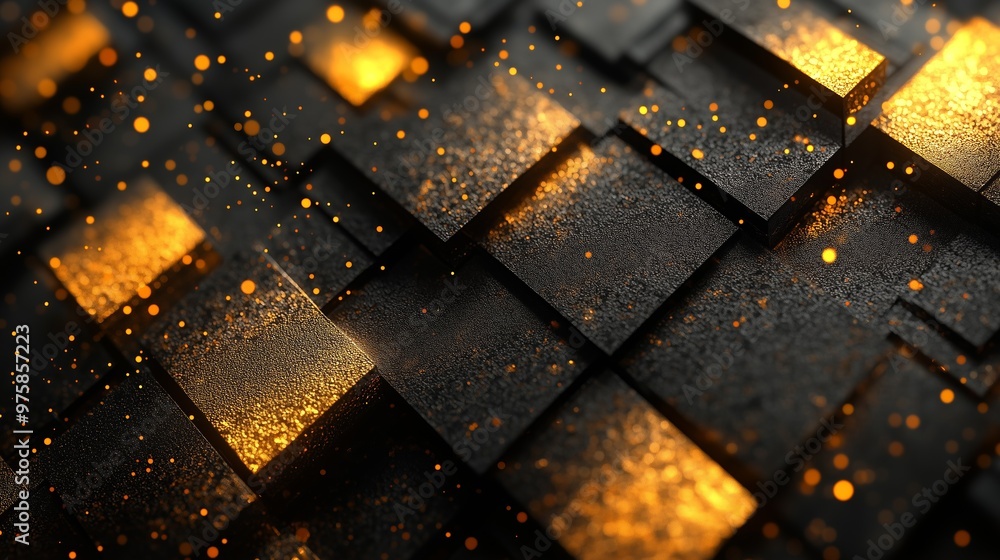 Modern Black and Gold Abstract Blocks Modern Black and Gold Abstract Blocks
