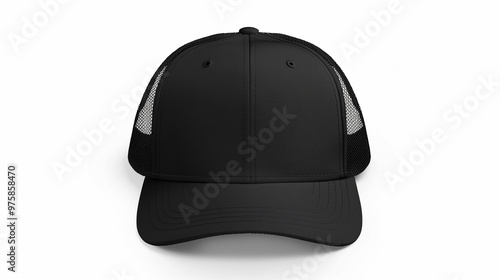 Black hat mockup isolated on white background