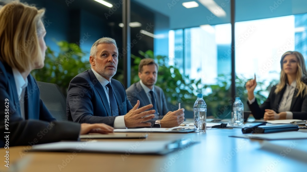 Business Meeting in Modern Office. Business Meeting in Modern Office.