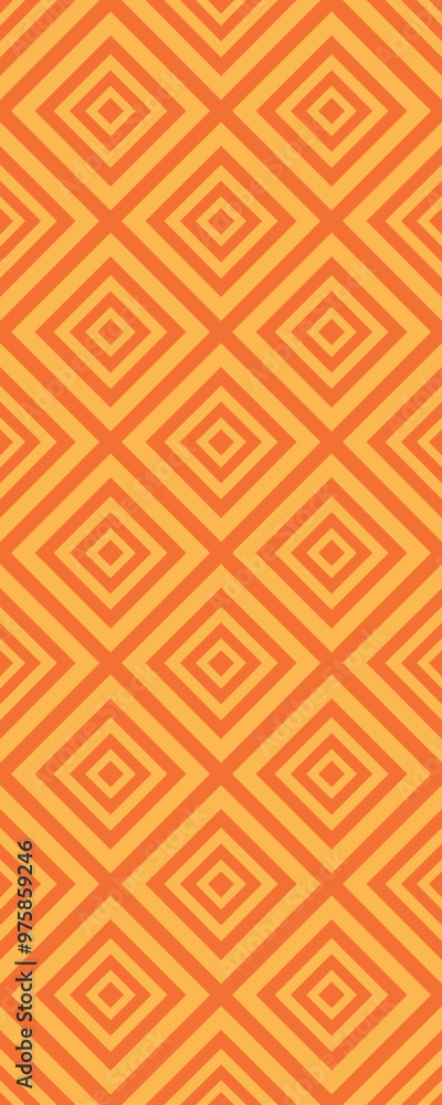 A vibrant geometric pattern featuring repeating diamond shapes in warm orange tones.