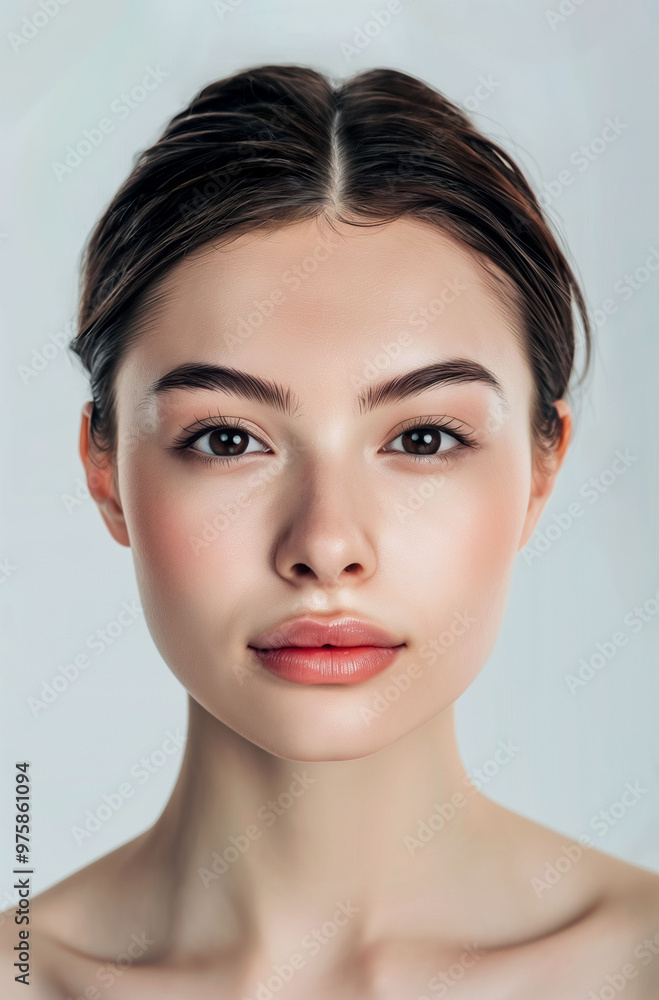 Close-Up Portrait of a Woman with Natural Healthy Skin and Colored Eyes - Beauty Skincare Concept Close-Up Portrait of a Woman with Natural Healthy Skin and Colored Eyes - Beauty Skincare Concept