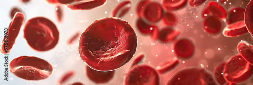 Vibrant Vitality: A close-up of human blood cells, showcasing their vibrant red color against a neutral background.